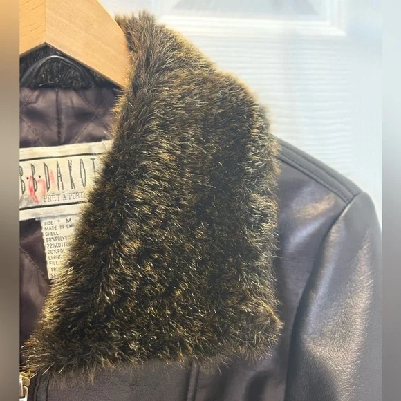 vtg bb dakota Womens Brown penny lane jacket Y2K Faux Leather Size Medium Boho - Picture 14 of 16